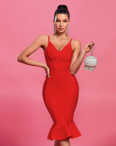 Strappy Cocktail Fishtail Bandage Dress